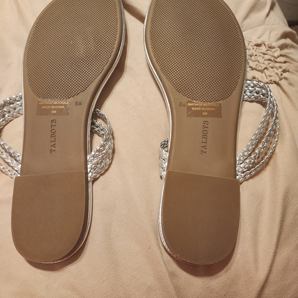 Talbots Cece Toe Loop Silver Braided Women's Sandals Size 8 NWOT - Picture 7 of 7